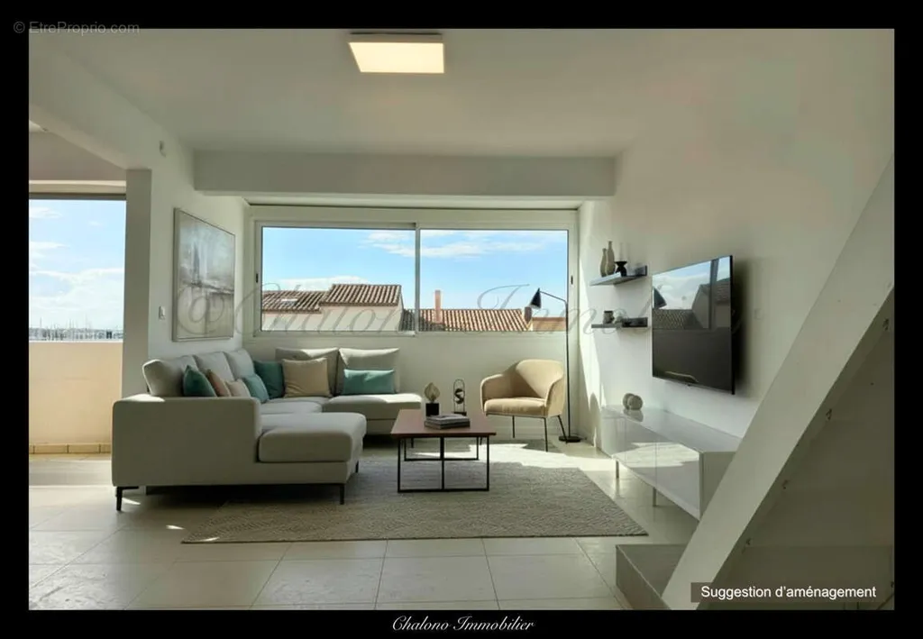 Séjour - Duplex avec Vue Port au Cap d'Agde