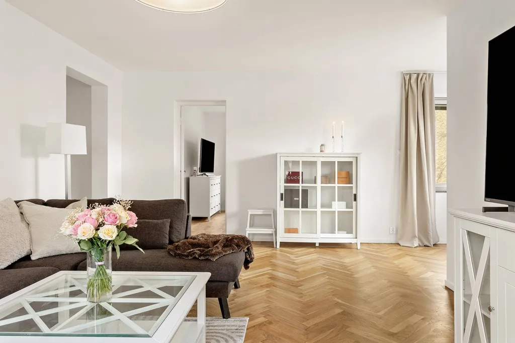 Living Room - Apartment with South-Facing Balcony in Trelleborg