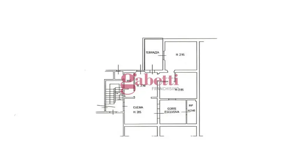 Plan - Rustic 4-Room Apartment with Terraces in Florence
