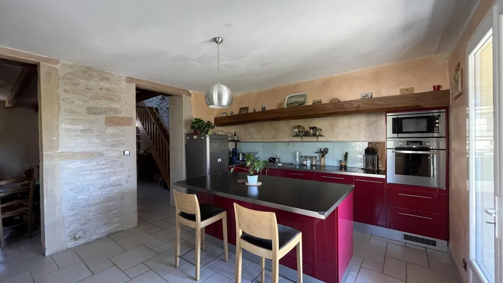 Cuisine - Maison Rénovée avec Balcon à Cortevaix