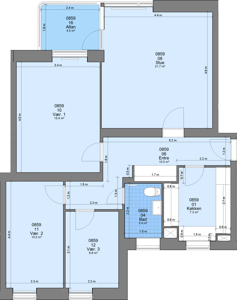 Plaan - Spacious Apartment in Central Randers