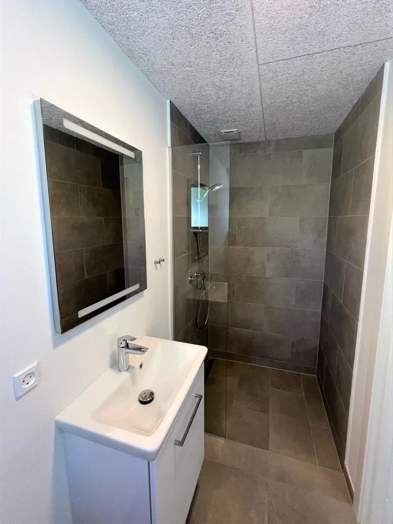 Salles de bain - Modern 1-Bed Flat with Terrace in Kjellerup