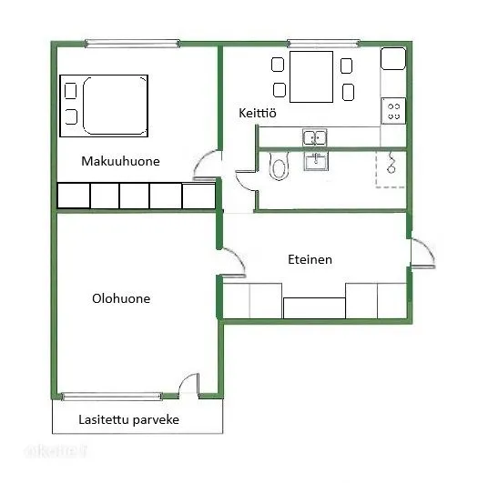 Planimetria - 7th Floor Apartment with Balcony in Malmi, Helsinki