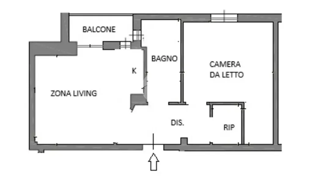 Plan - Rearfitted Flat with Balcony in Milan