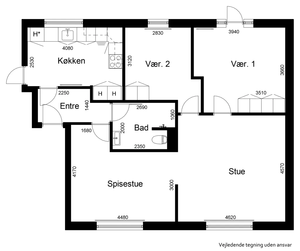 Plaan - Three-Bedroom Flat in Toftlund