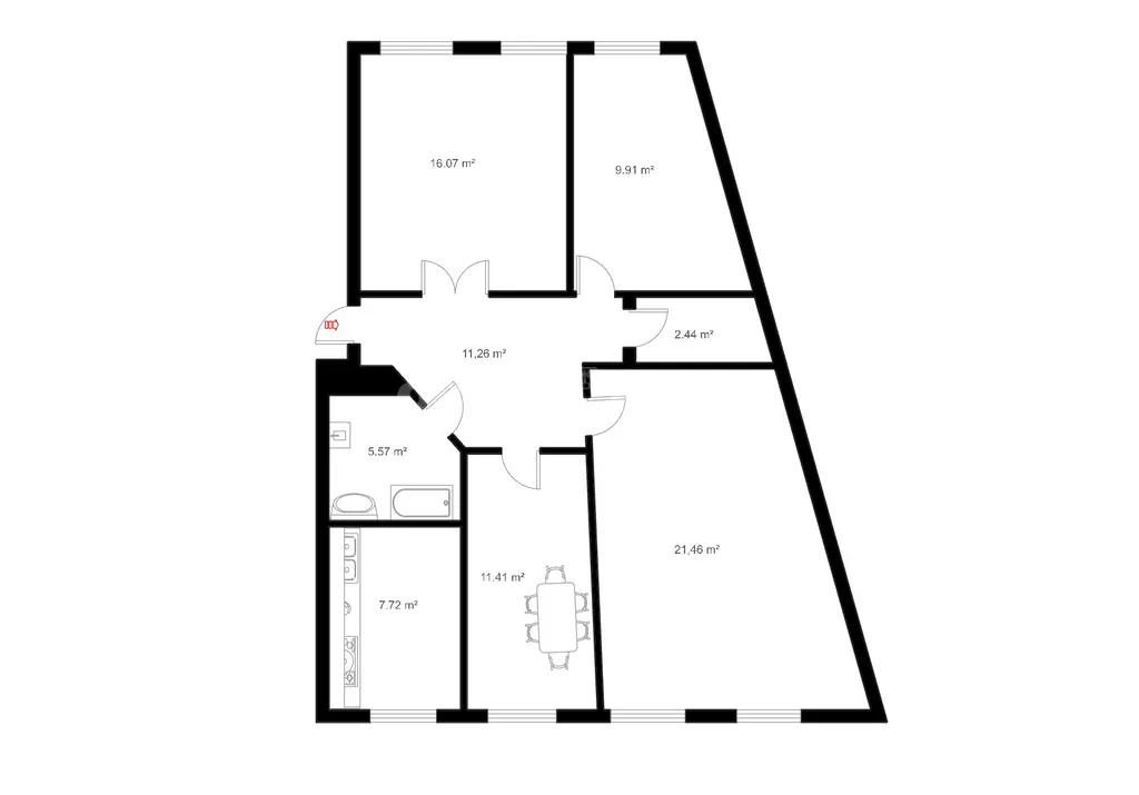 Plaan - 4-Bedroom Apartment with Traditional Features in Vilnius
