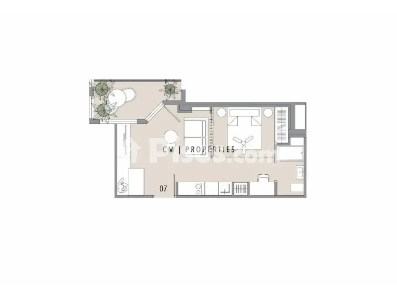 Planimetria - Modern 1-Bed Flat with Terrace in Rascanya
