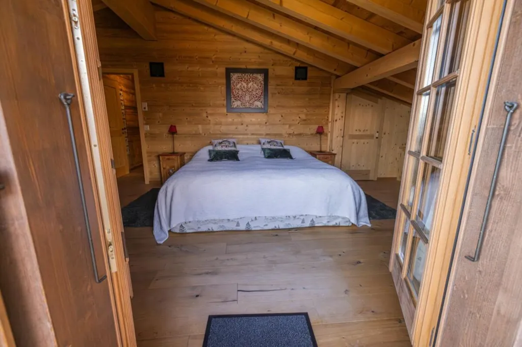 Bedrooms - Chalet with Panoramic Alpine View in Arveyes