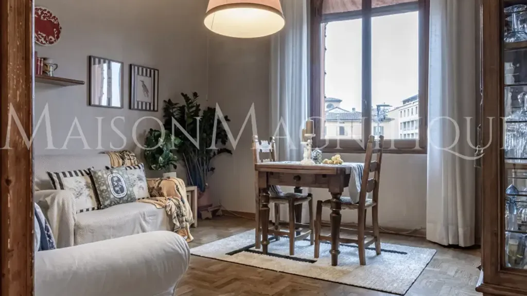 Living Room - Historic Apartment with Views in Bologna Centre