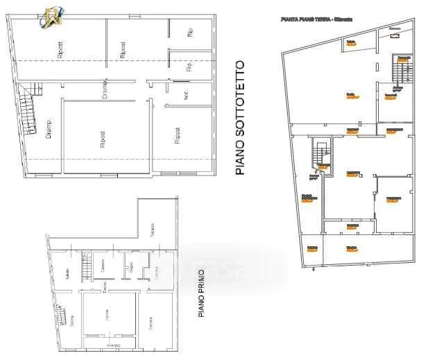 Planimetria - Three-Level House with Courtyard in Marrubiu