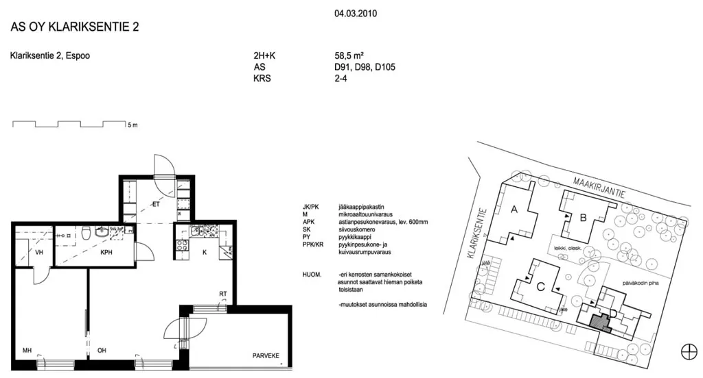 Plan - Modern Apartment with Balcony in Suurpelto, Espoo