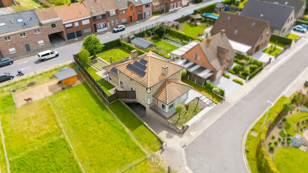 Aerial - Villa with Office Space and Solar Panels in Menen