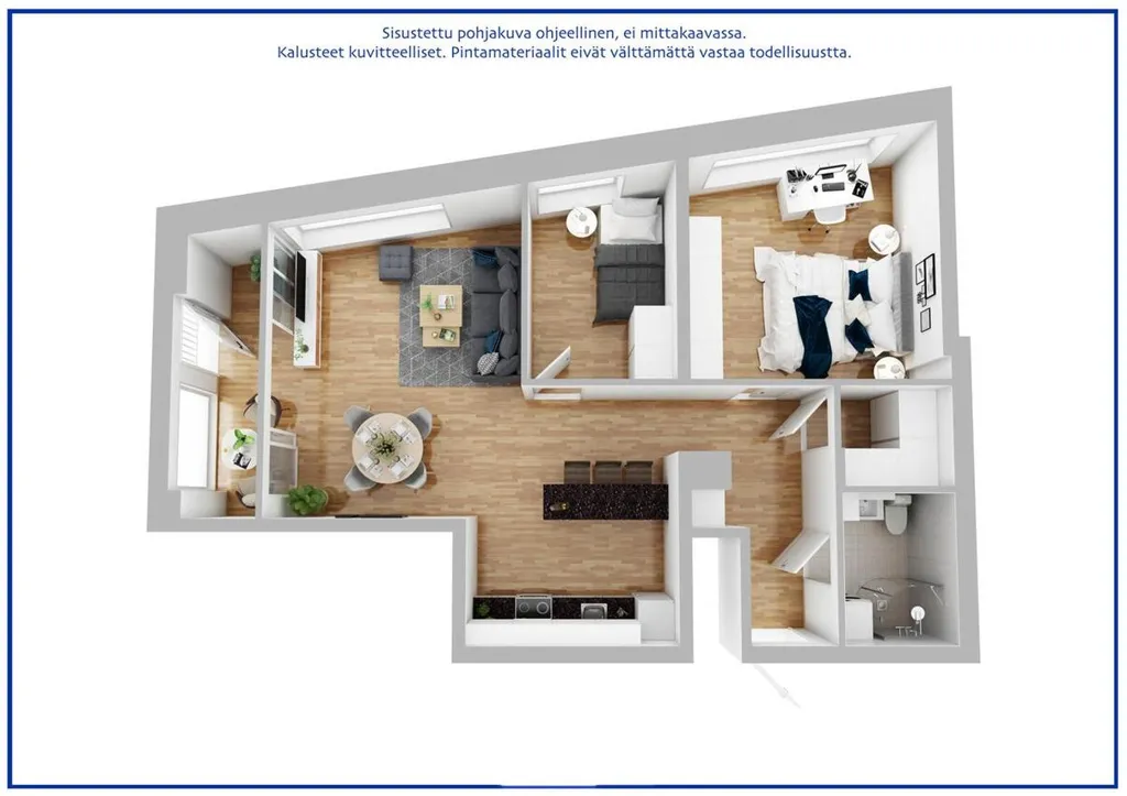 Plaan - Modern Flat with Glazed Balcony in Aurinkolahti