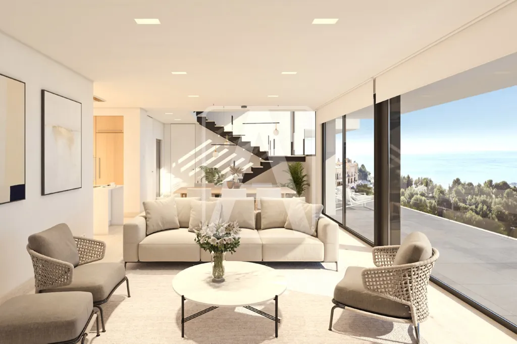 Living Room - Luxury Villa with Sea Views in Altea