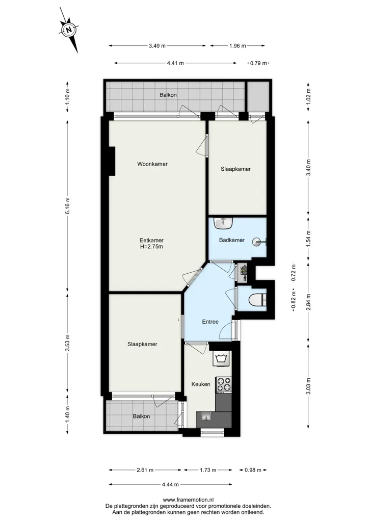 Plan - Charming Apartment with Two Balconies in Agniesebuurt