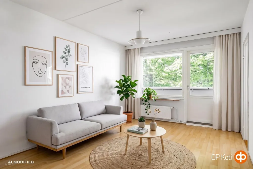 Living Room - Apartment with Balcony in Kupittaa, Turku