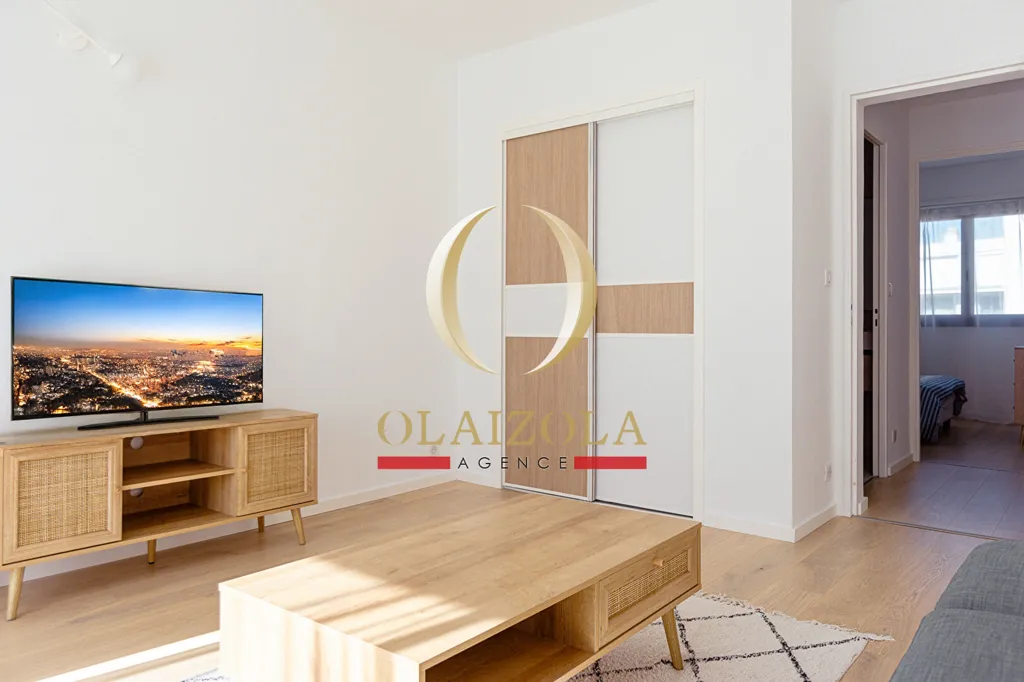 Living Room - Renovated Apartment with Balcony in Biarritz