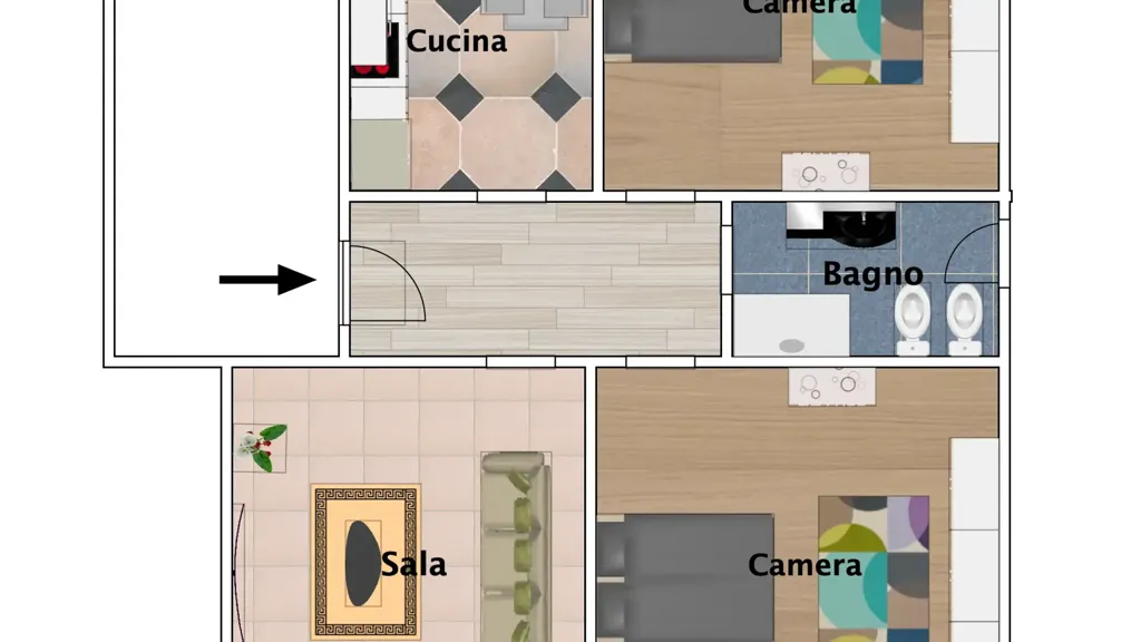 Plan - Trilocale with Garage in Modena's Buon Pastore