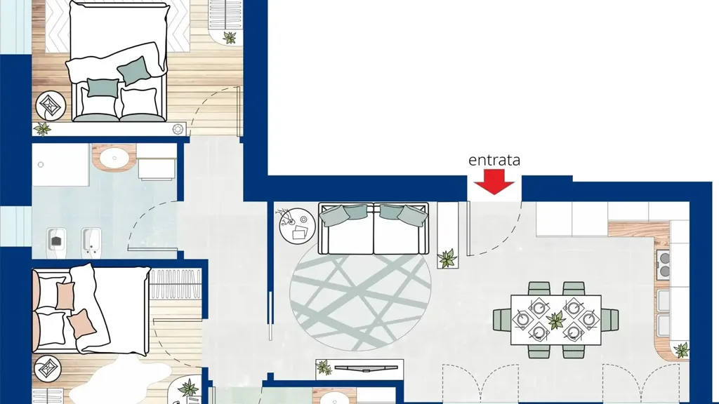 Planimetria - Modern Apartment with Balcony in Medicina