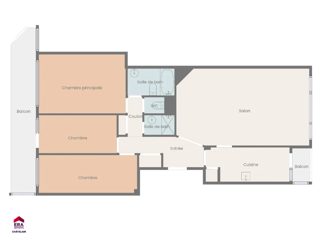 Plaan - 3-Bedroom Apartment with Terrace in Brussels