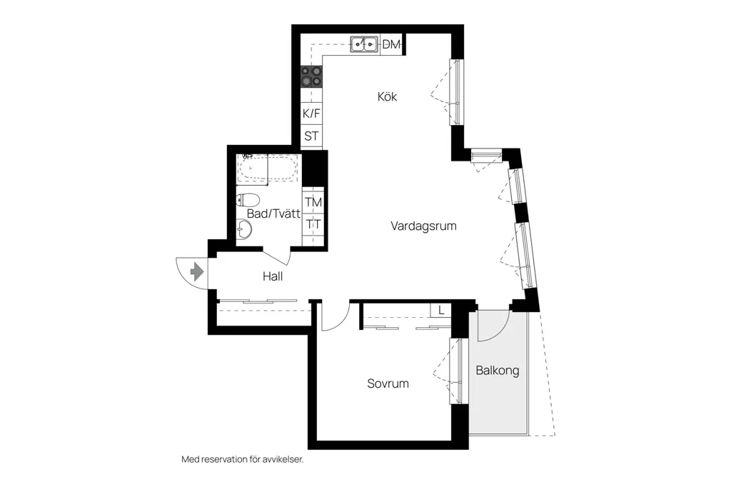 Plan - Modern Flat with Balcony in Lindö Strand