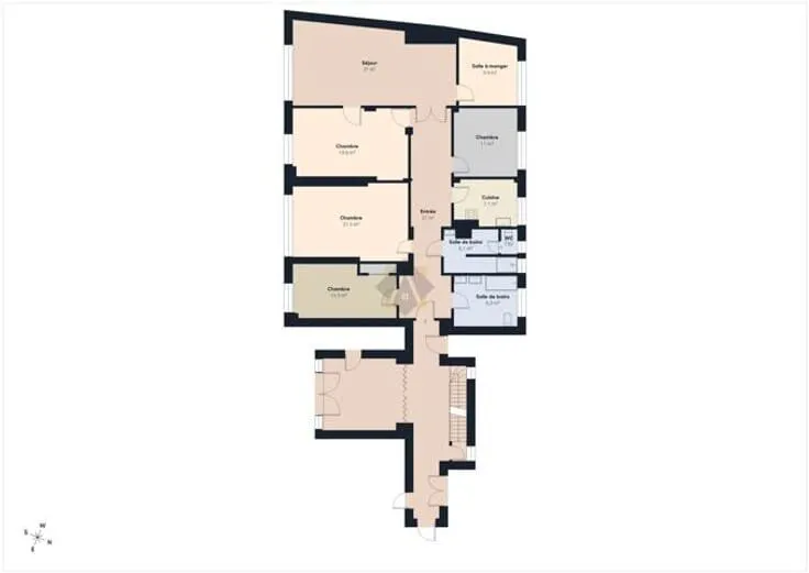 Floor Plan - Flat with Meuse View in Rez-de-Chaussée