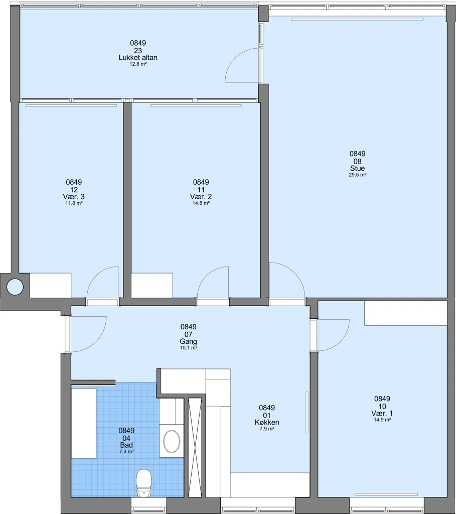 Floor Plan - 4-Bedroom Flat with Pets Allowed in Frederikshavn