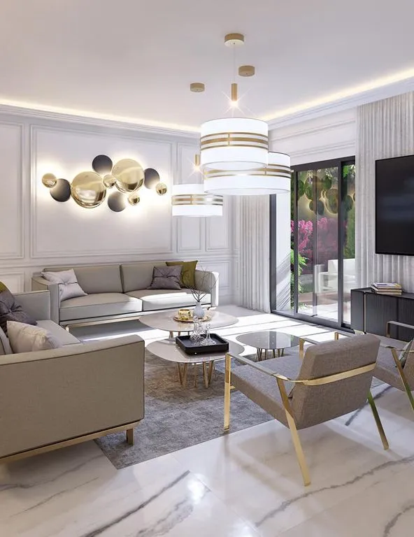 Séjour - Appartement de Luxe avec Piscine au Cap d'Antibes