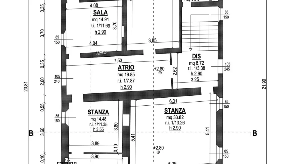 Plan - Historic Villa Complex with Private Park in Quattro Castella