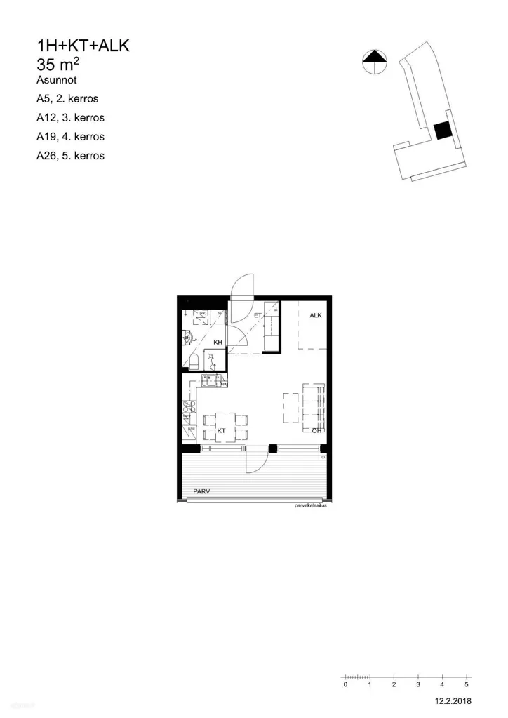 Plaan - Apartment with Balcony in Saunalahti, Espoo