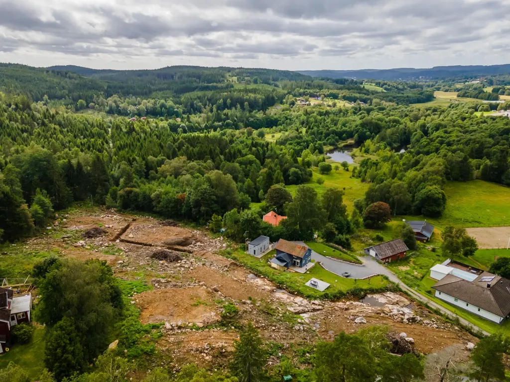 Vue aérienne - Plot for Free-Plan House with View in Hultängen