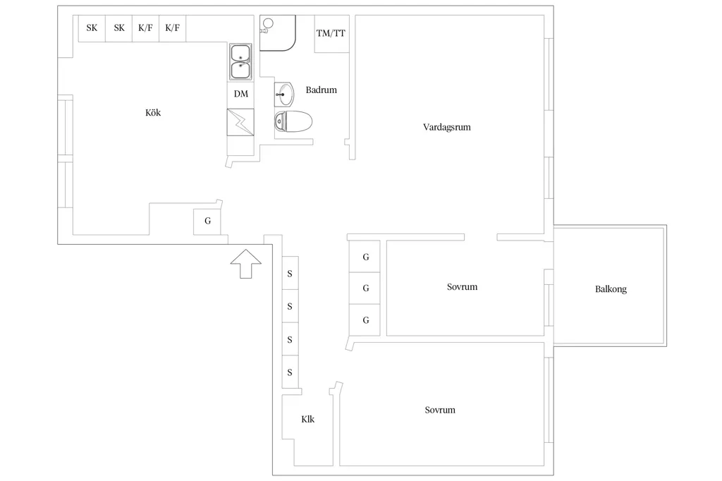 Planimetria - Apartment with Balcony in Skarpnäck