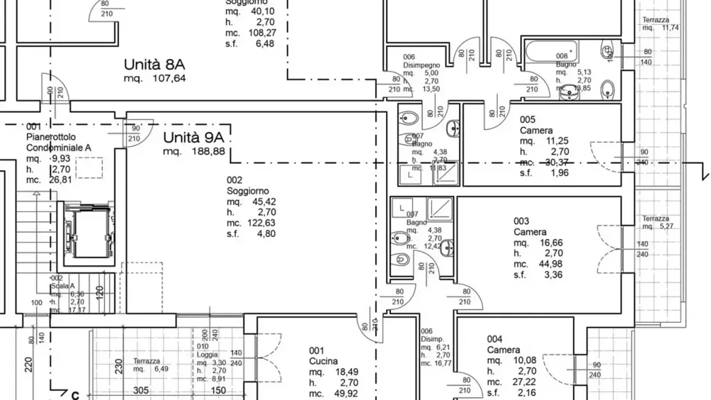 Plan - Modern Apartment with Terrace in Vigodarzere