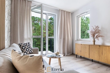 Living Room - Apartment with Forest View in Rembertów, Warsaw