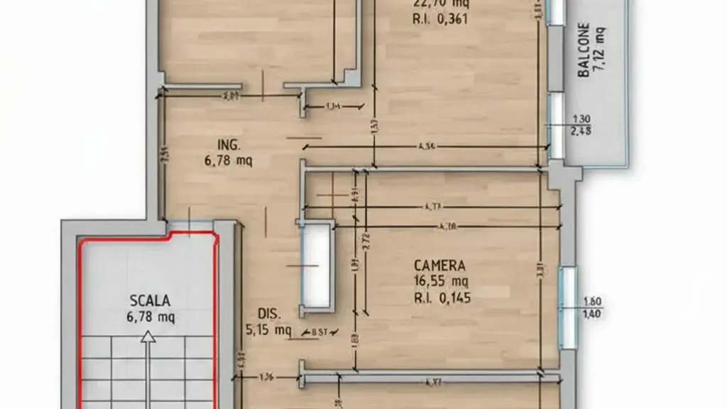 Plan - Apartment with Solarium in Rimini Miramare