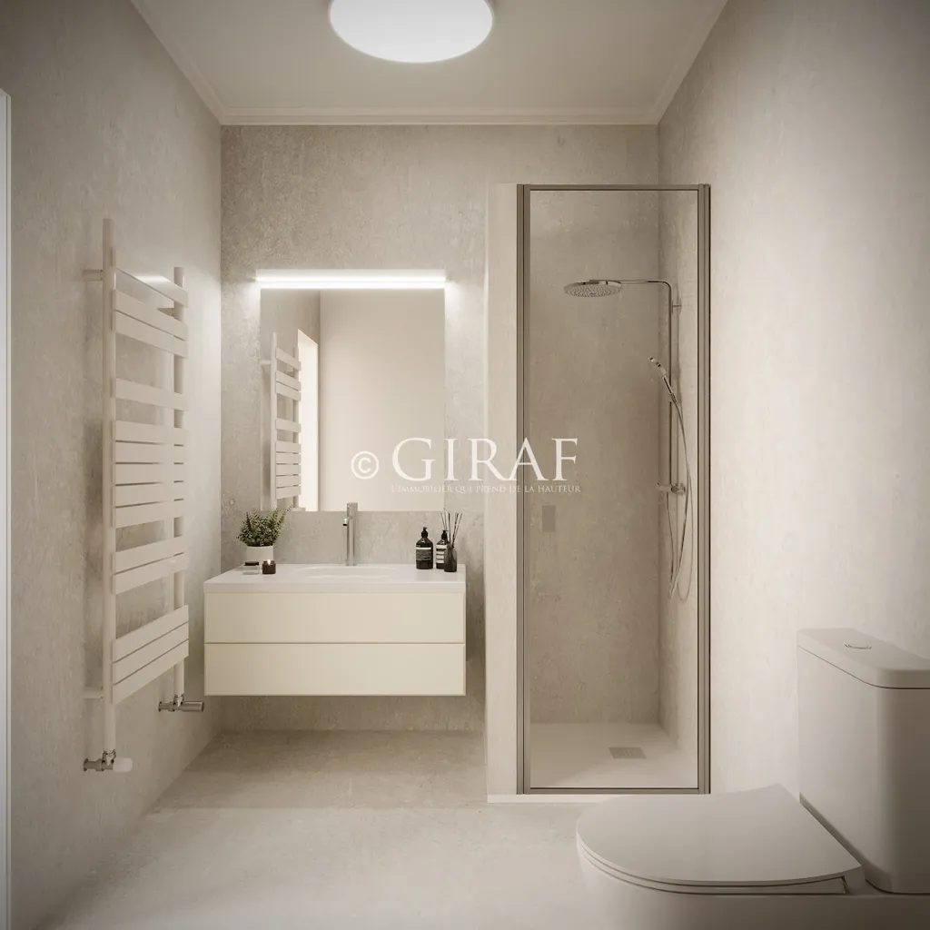 Salles de bain - Appartement Rénové avec Vue Jardin au Centre de Nice