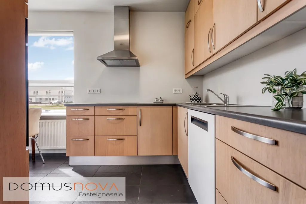 Cuisine - Two-Bedroom Apartment with Balcony in Akranes
