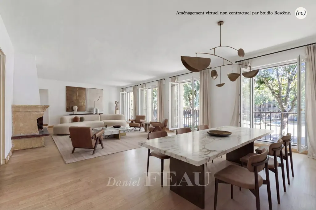 Dining Room - Mansart-Style Apartment with Balcony in Versailles