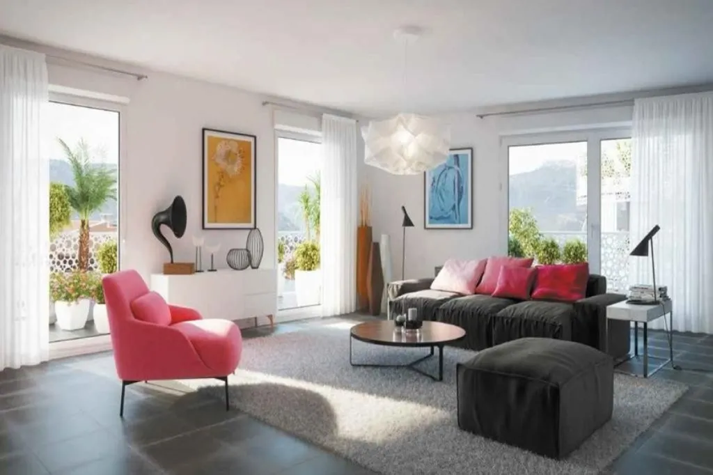 Living Room - 2-Bed Apartment with Terrace in La Ciotat