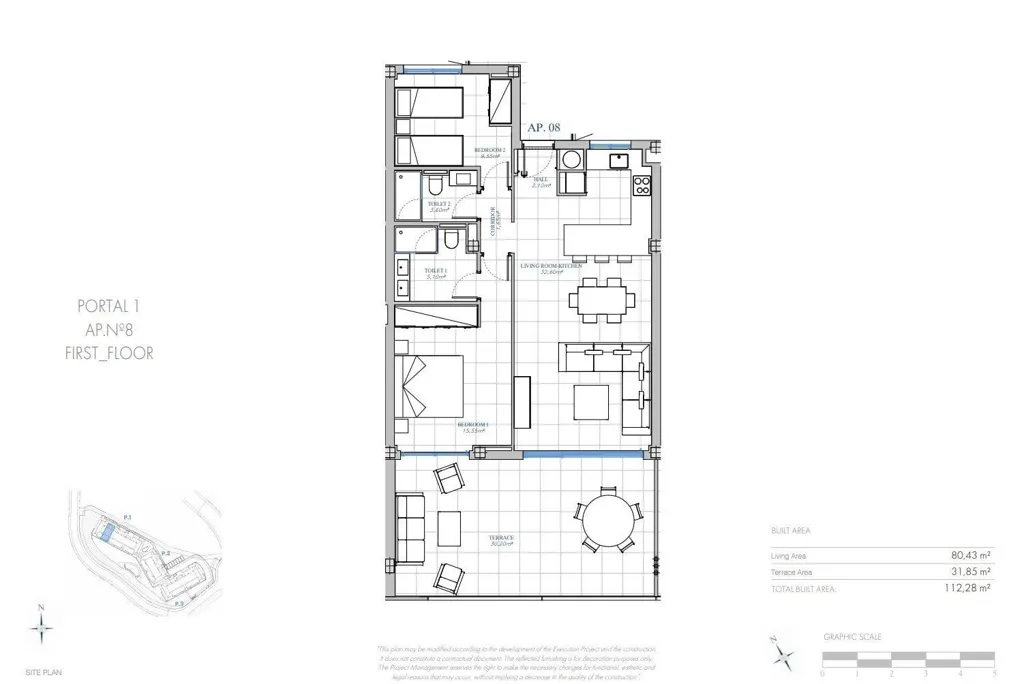 Plaan - Apartment with Terraces in Gated Complex, Fuengirola