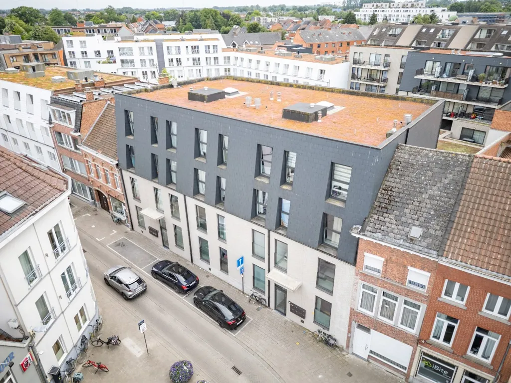 Vue aérienne - Appartement de rez-de-chaussée avec terrasse à Lokeren