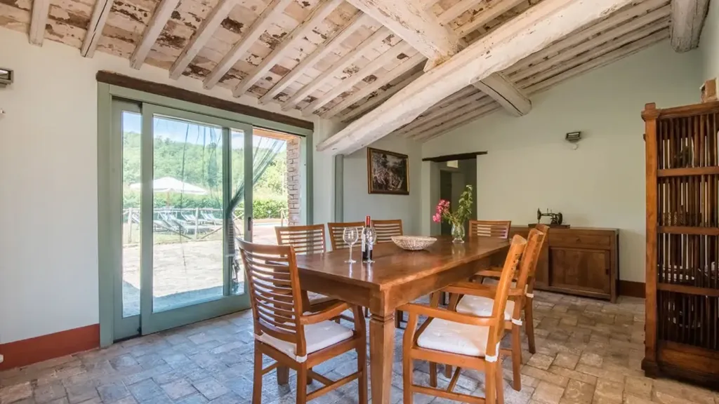 Dining Room - Rustic Tuscan Cottage with Pool in Radicondoli