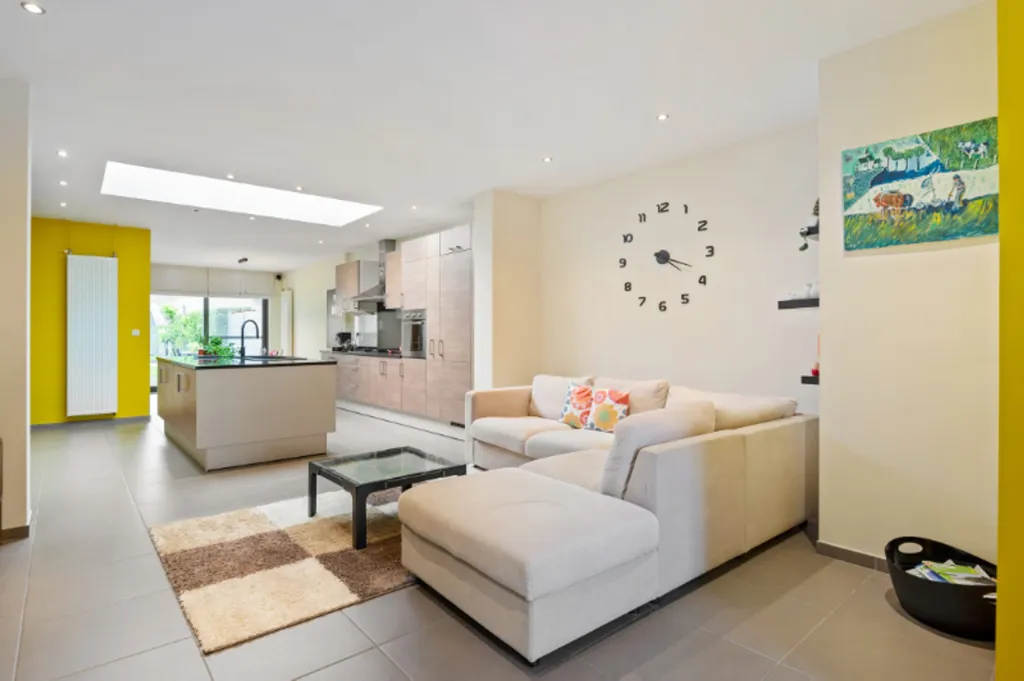 Séjour - Appartement Rénové avec Garage et Jardin à Schelle