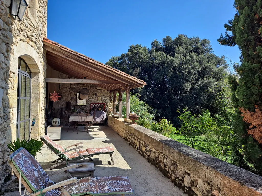 Terrasse - Propriété en Pierre avec Maison d'Amis à Condom