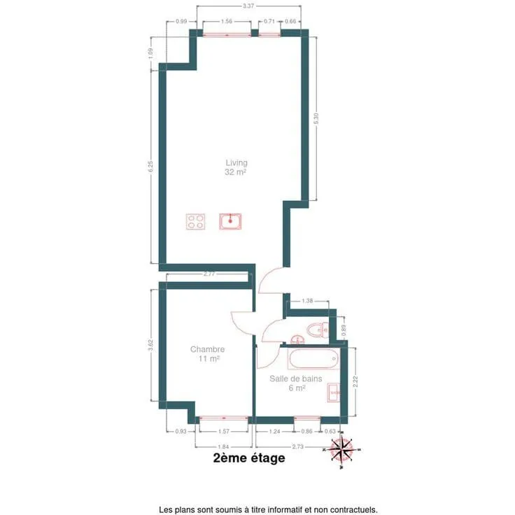 Plan - Appartement Récemment Construit avec Parking au Centre d'Ottignies