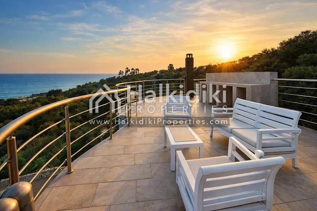 Terrasse - Detached House with Sea View in Kassandra
