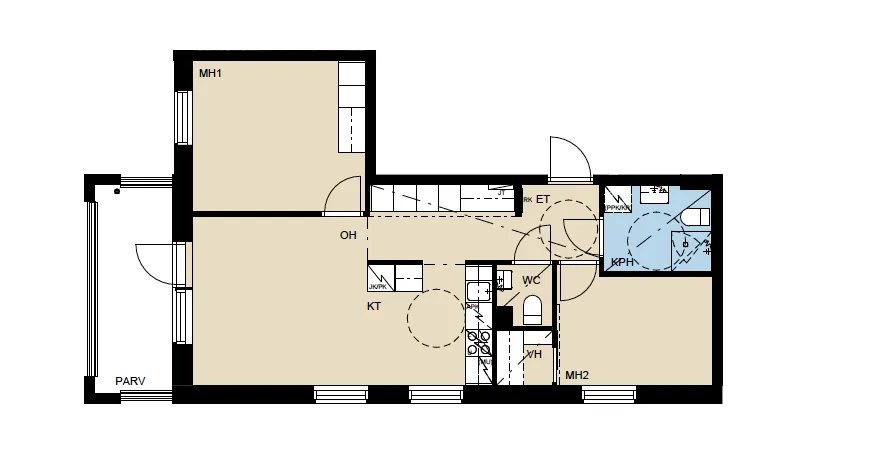 Plaan - New Construction Flat with Glazed Balcony in Kaleva