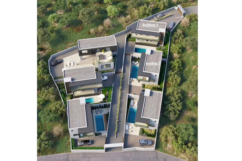 Vue aérienne - Modern Villa with Private Pool in Heraklion