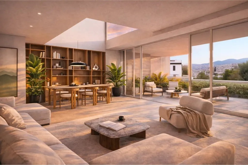 Soggiorno - Modern Penthouse with Pool in Glyfada