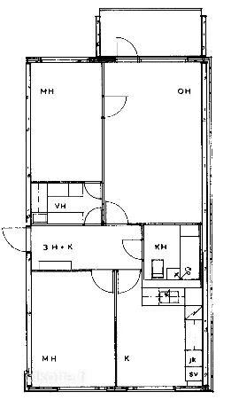 Planimetria - 3-Bedroom Apartment with Gym in Imatra
